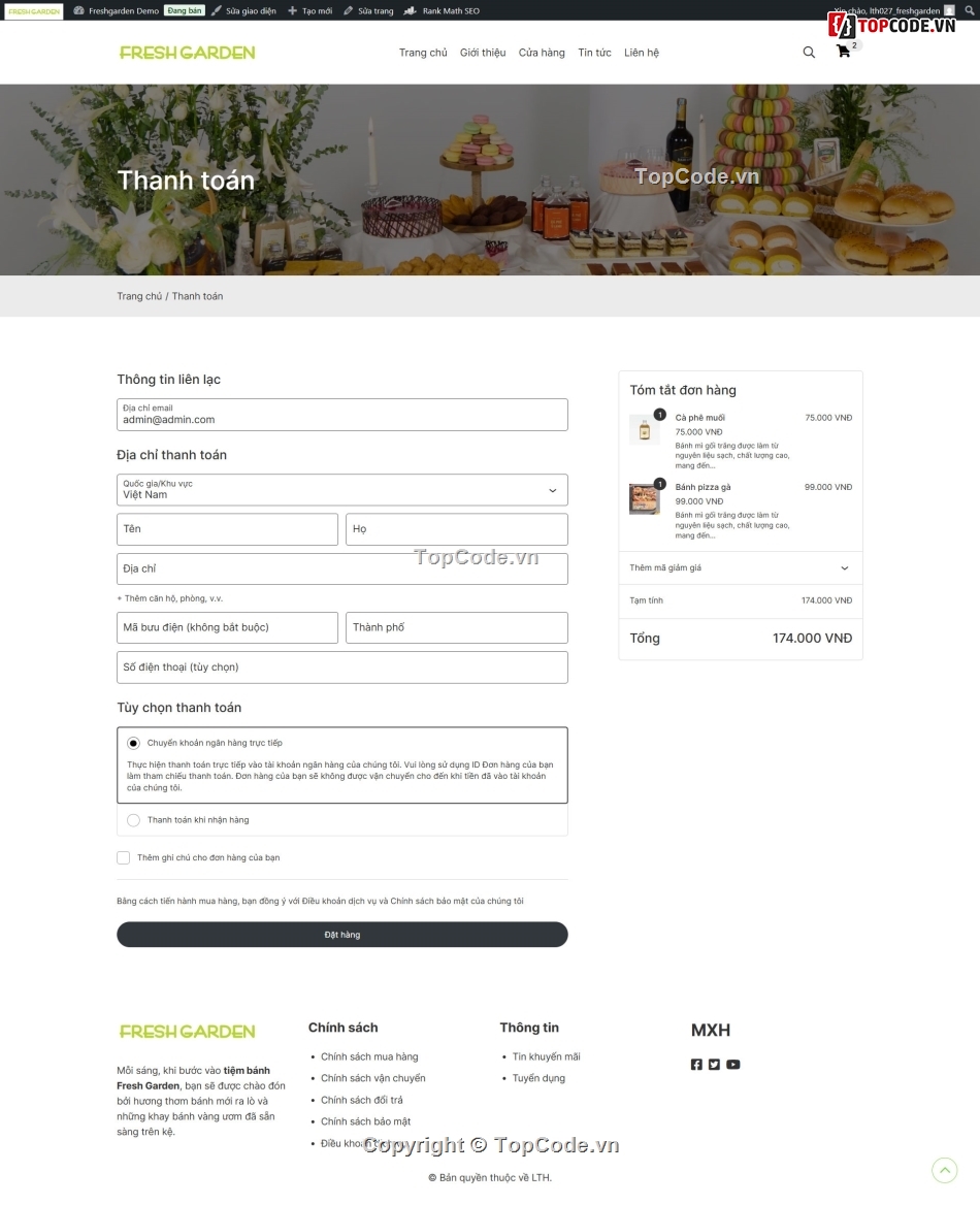 bán bánh ngọt,bán bánh,Code web,Sharecode,Web bán hàng,Theme WordPress